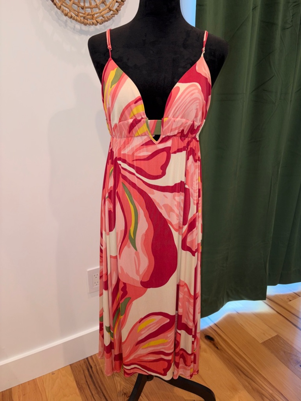 Mara Hoffman Floral Printed Plunge Midi Dress